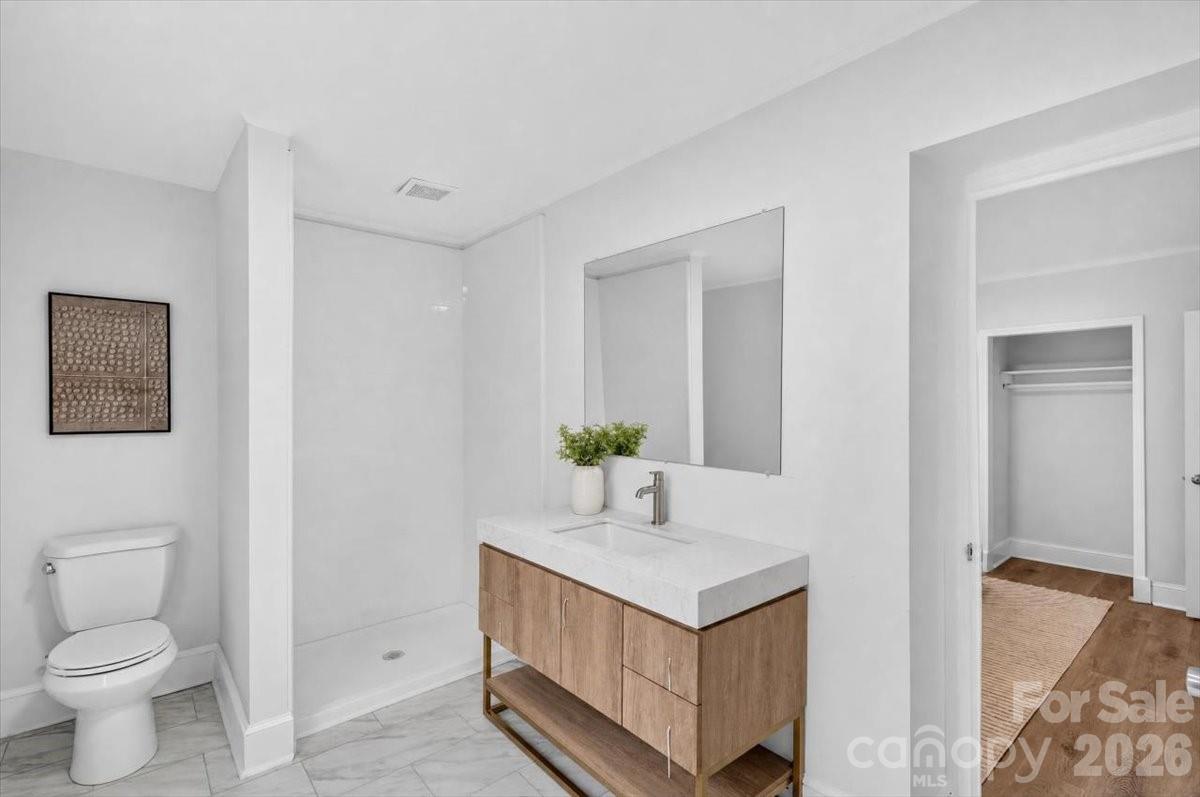 Primary bath w/ lux vanity and oversized shower - 2048 Simmons Street, Gastonia