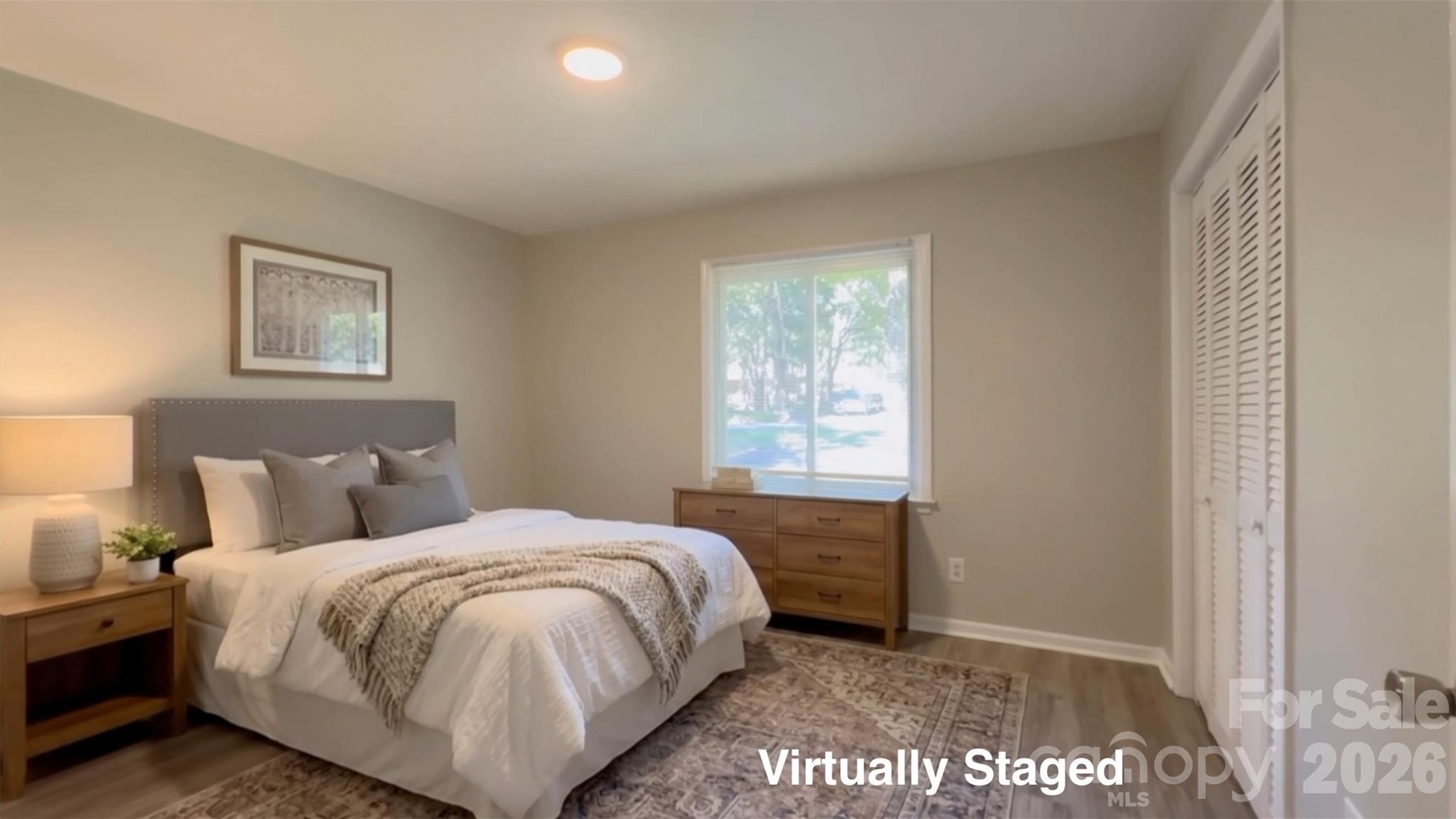 Virtually staged master bedroom - 2909 Matoka Trail, Matthews