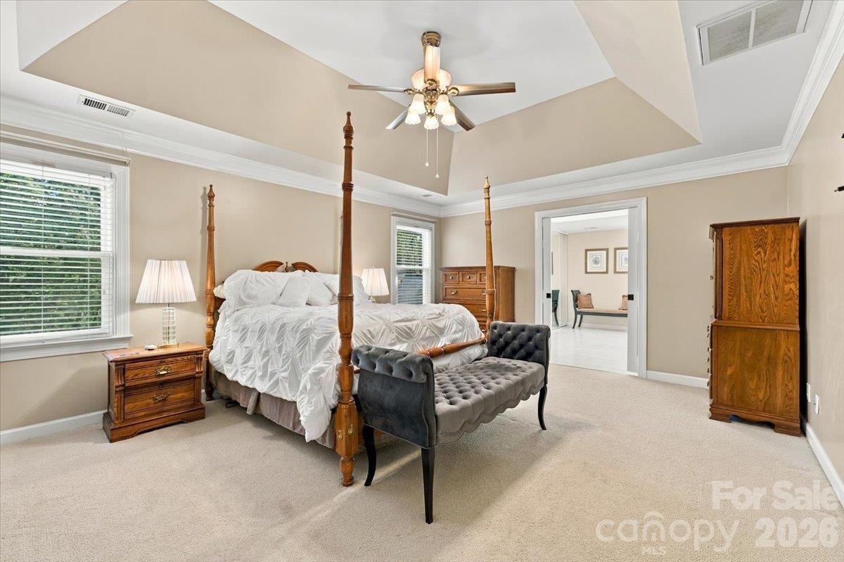huge primary suite with tray ceiling - 178 Cove Creek Loop, Mooresville