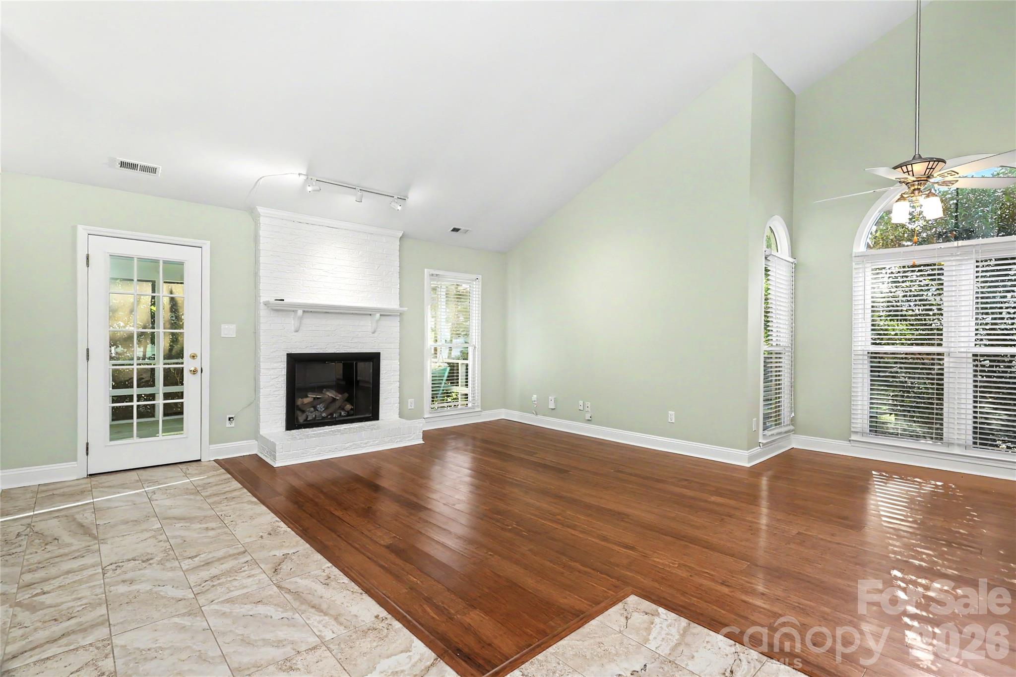 Family Room with Fireplace - 9931 Deer Spring Lane, Charlotte