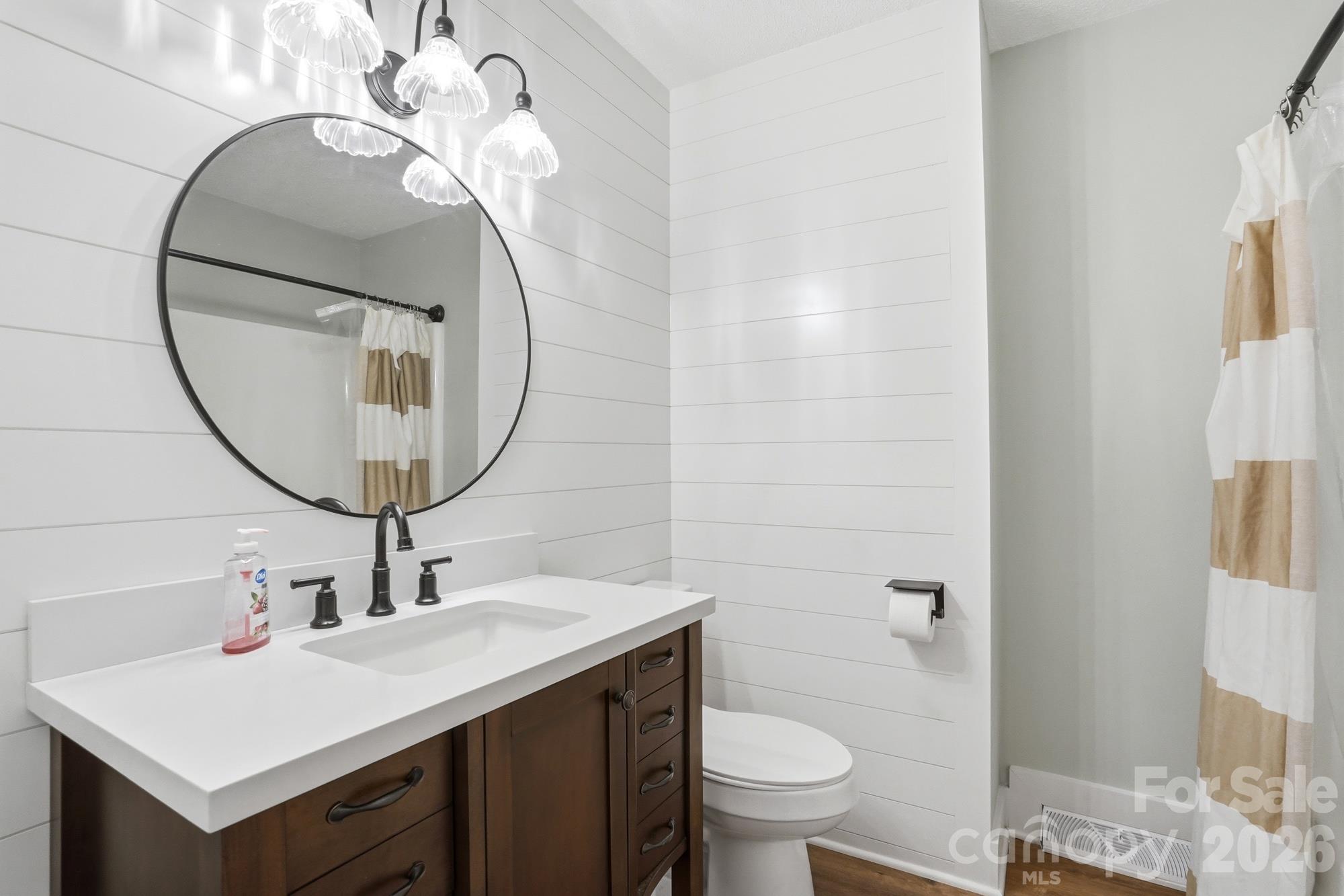 Full bathroom with Tub/Shower combo / shiplap on walls - 1564 Marett Boulevard Extension, Rock Hill