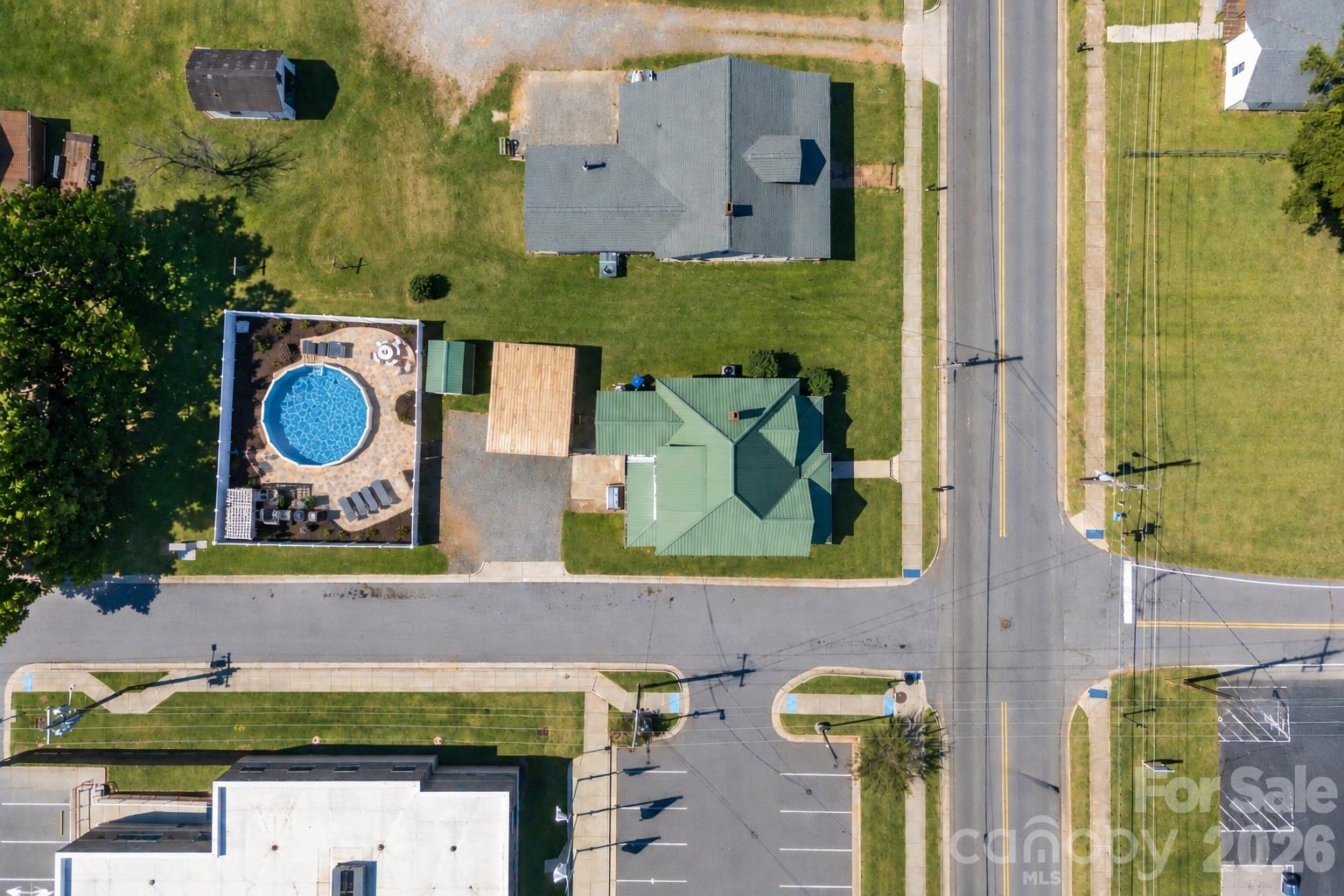 Drone overhead - 322 E Main Street, Maiden