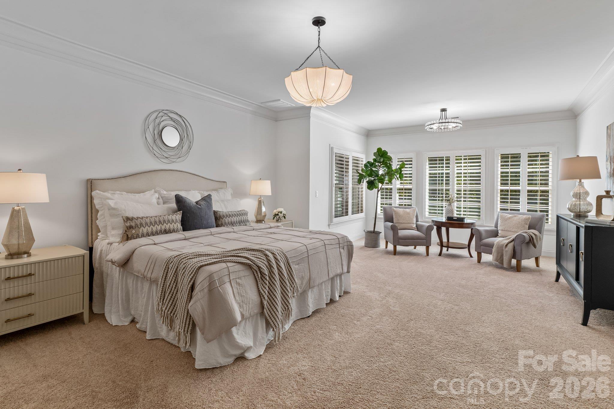 Generously sized Primary suite w/sitting area - 227 Glenmoor Drive, Waxhaw