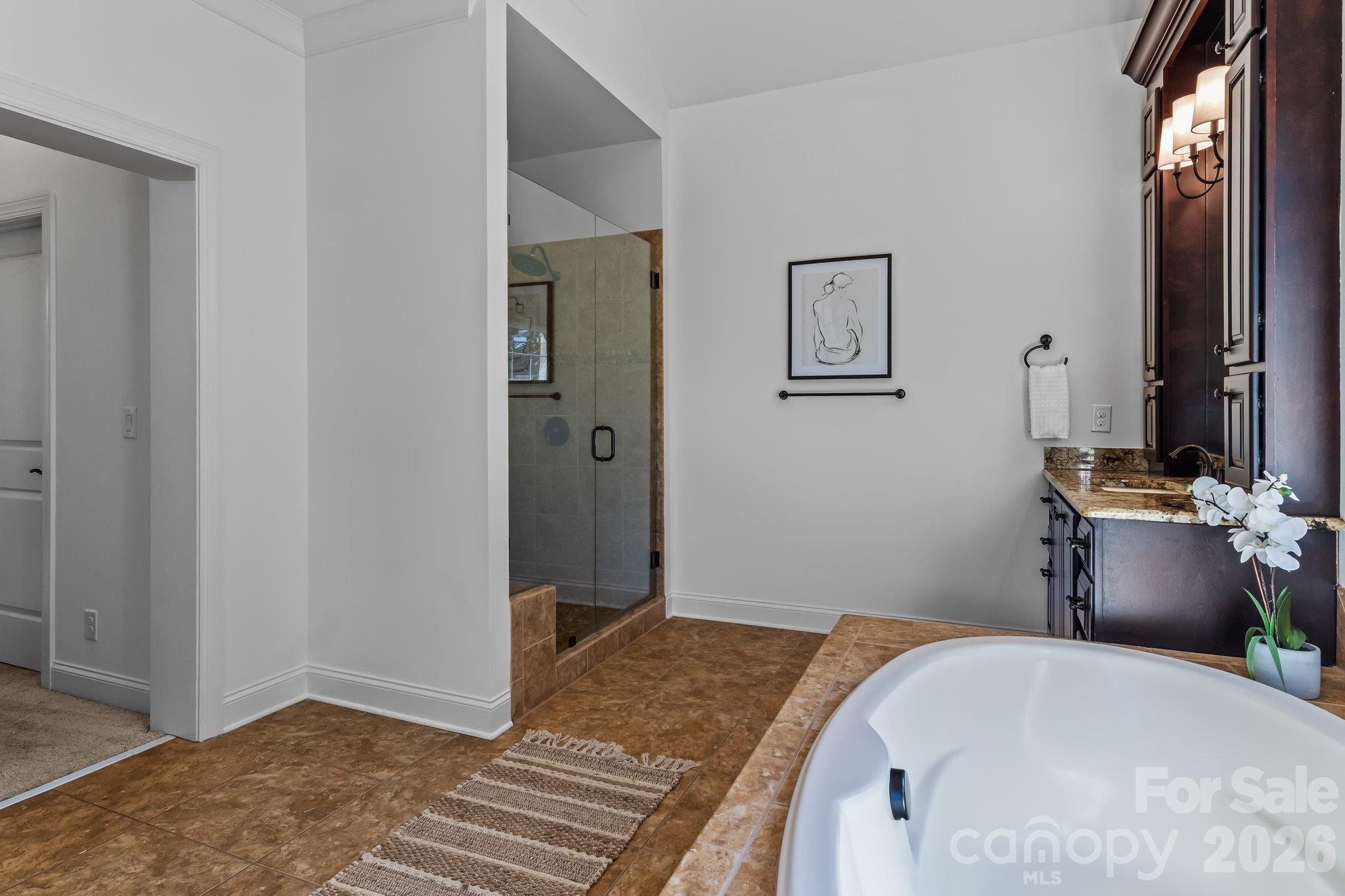 Soaking tub and large walk-in shower - 227 Glenmoor Drive, Waxhaw