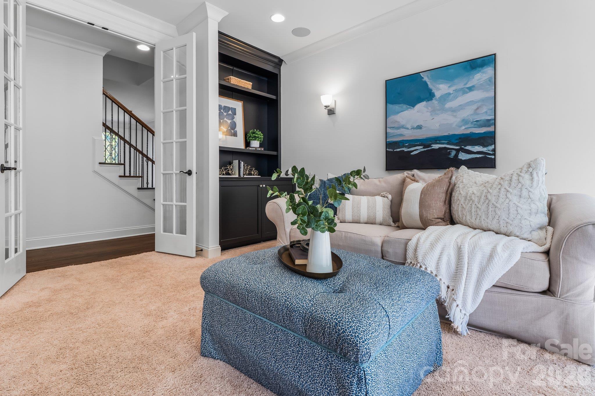 French Doors for movie nights - 227 Glenmoor Drive, Waxhaw