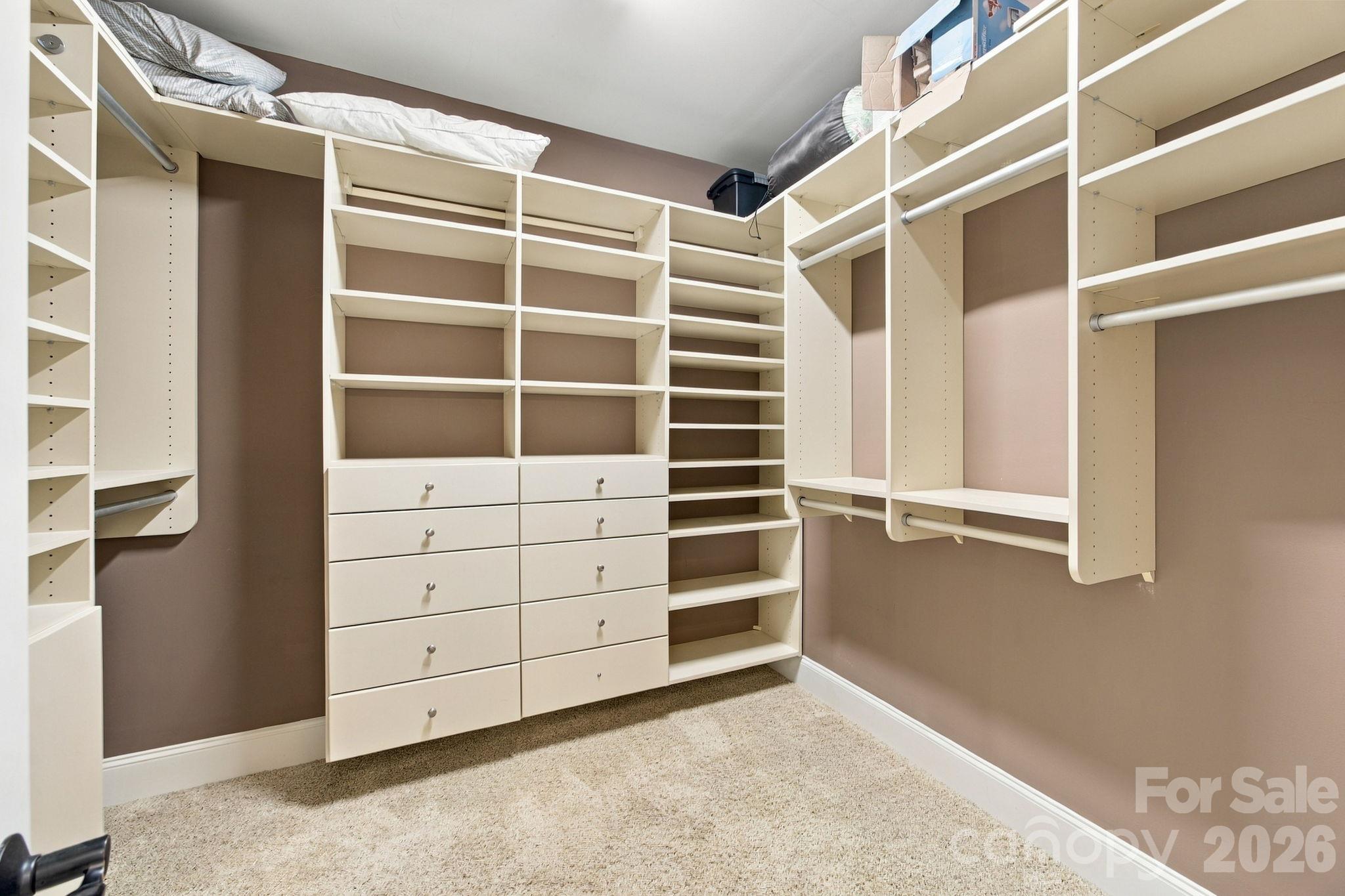 Primary closet with designer closet - 7481 Brotherton Road, Denver