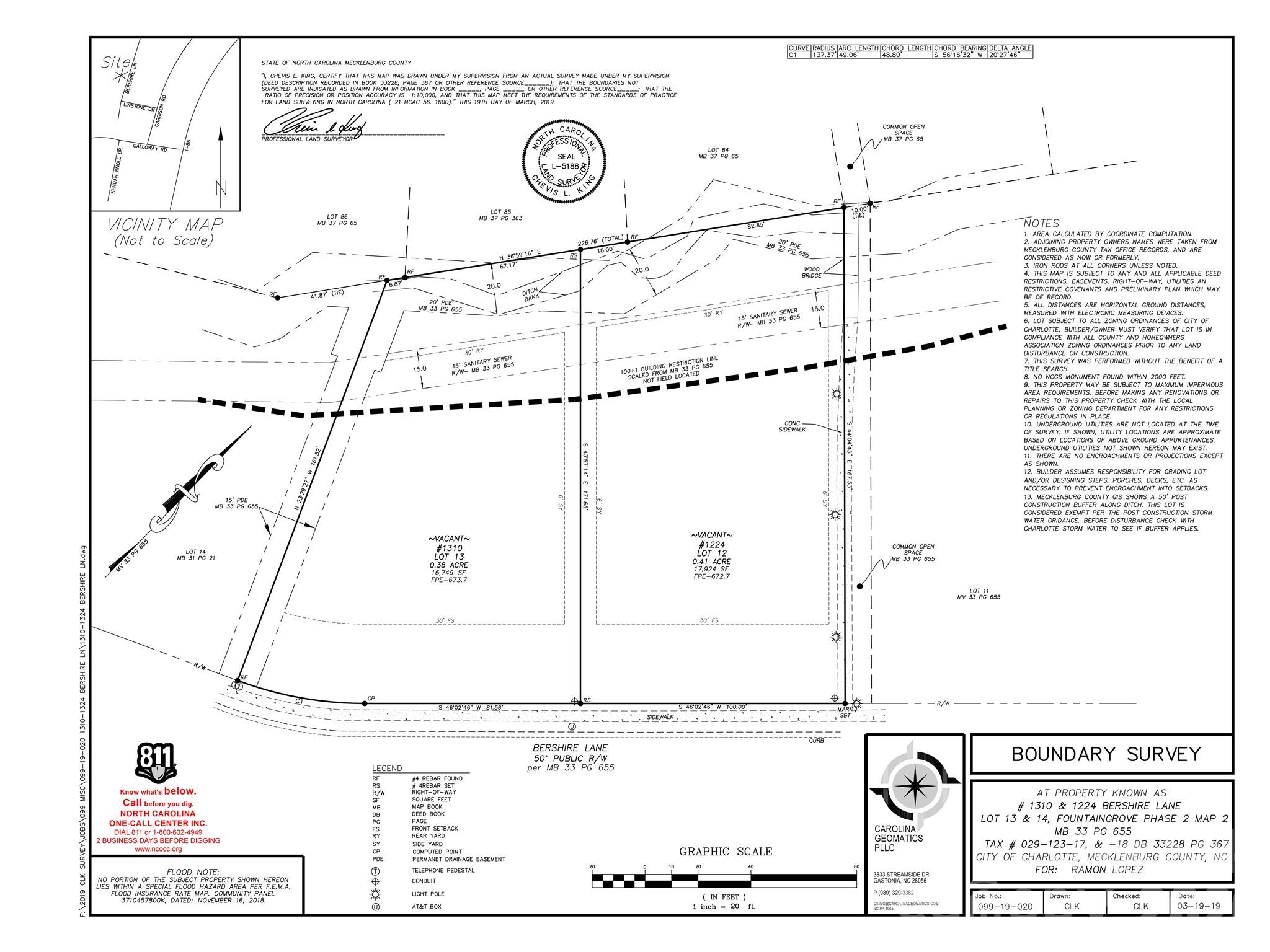 Lot at 1224 Bershire Lane, Charlotte, photo 3 of 3