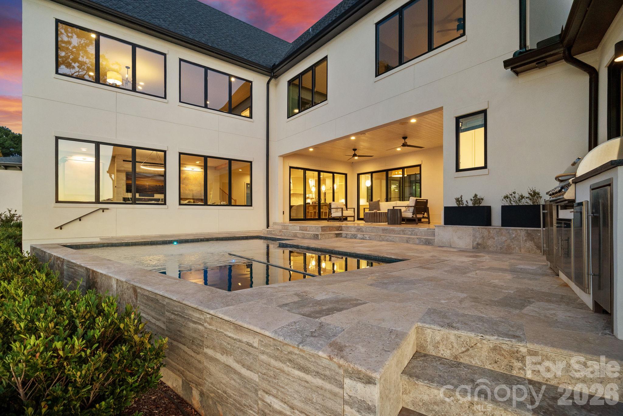 Beautiful Travertine Pool Decking - 17811 Largo Place, Cornelius