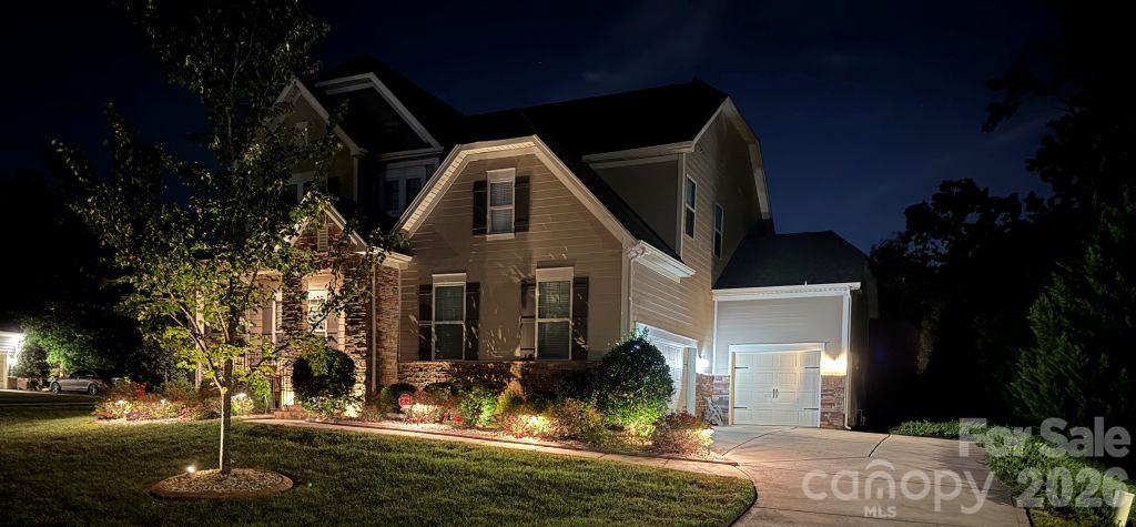 Side view at twilight - 2001 Hampshire Court, Indian Trail