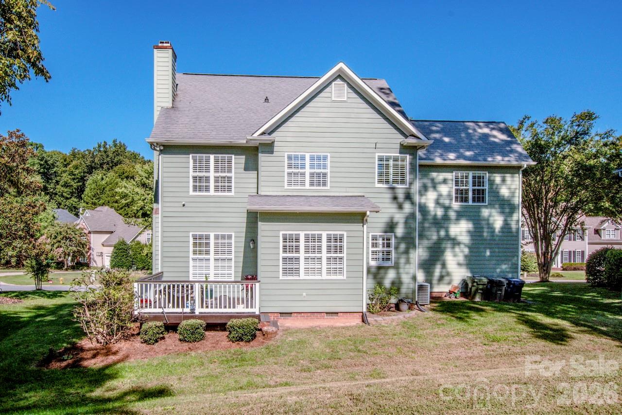 Rear of Home with Deck - 16908 Hampton Crossing Drive, Huntersville