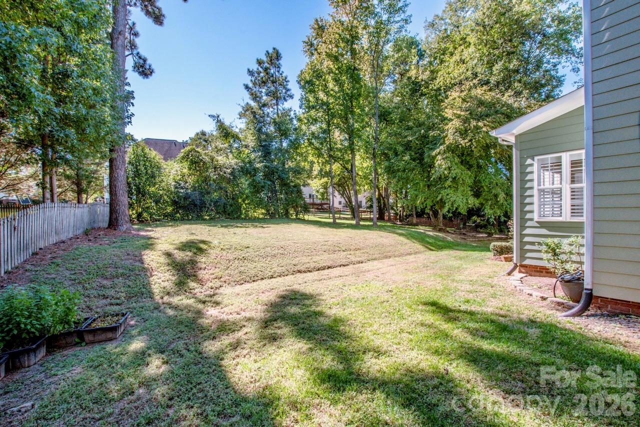 Side Yard Garden with Open Backyard Space - 16908 Hampton Crossing Drive, Huntersville