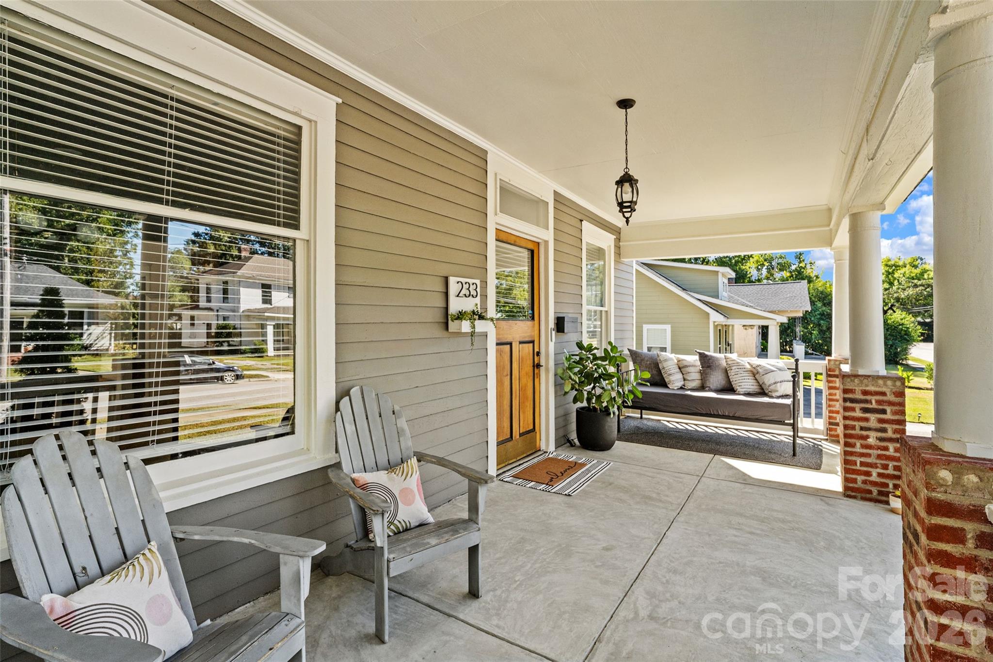 Front porch, rebuilt in 2023 to historic district standards - 233 Marion Street, Rock Hill