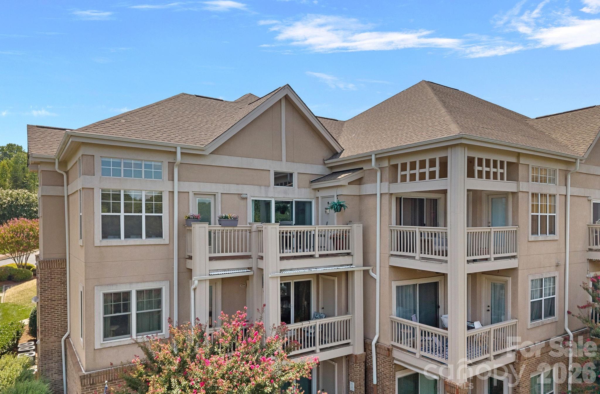 Rear view of end unit condo- looking at 3rd floor deck/balcony - 103 Pier 33 Drive, Mooresville
