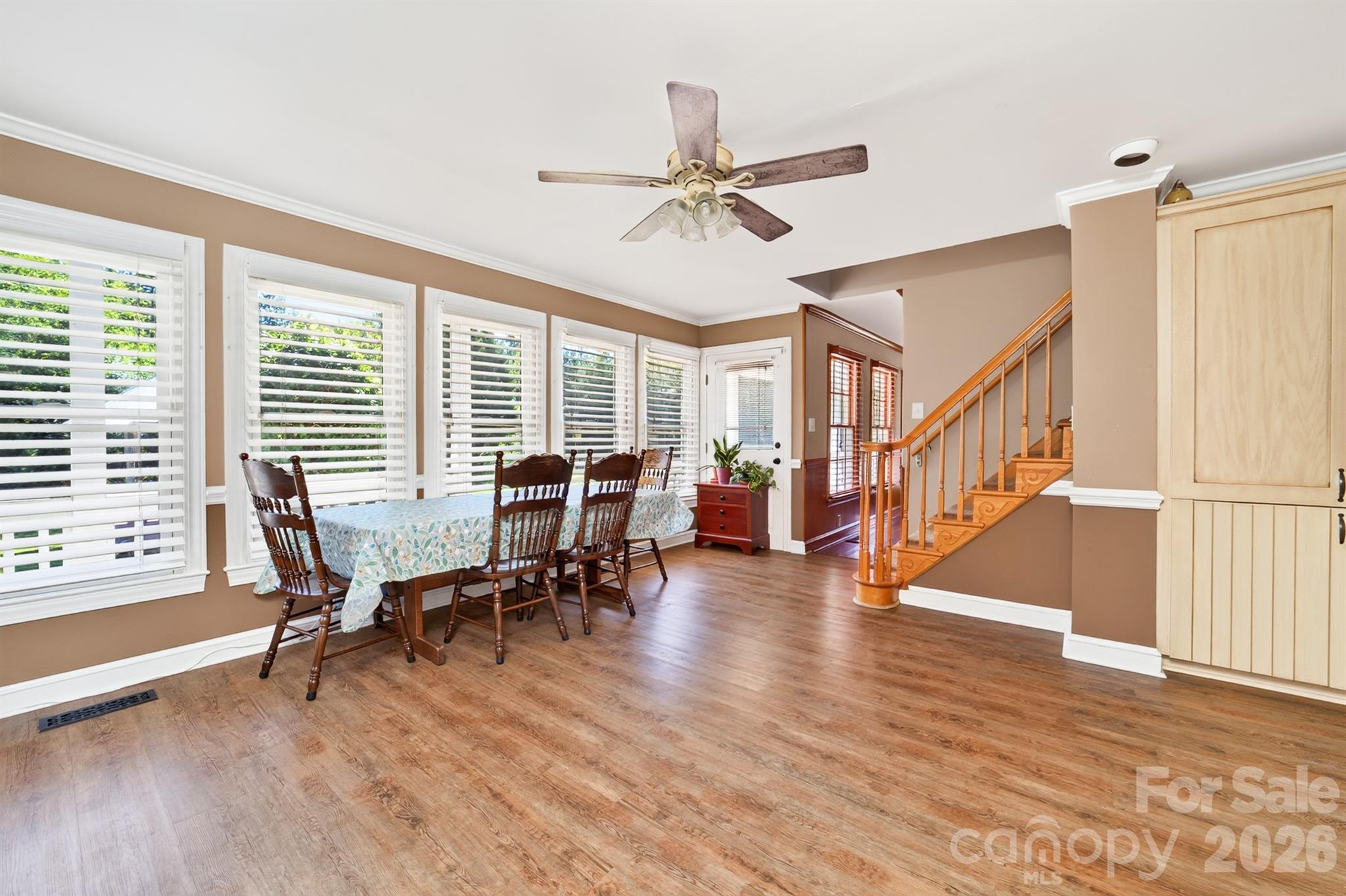 Stairway leading upstairs and into the family roon - 9702 Quail Cove Court, Indian Trail