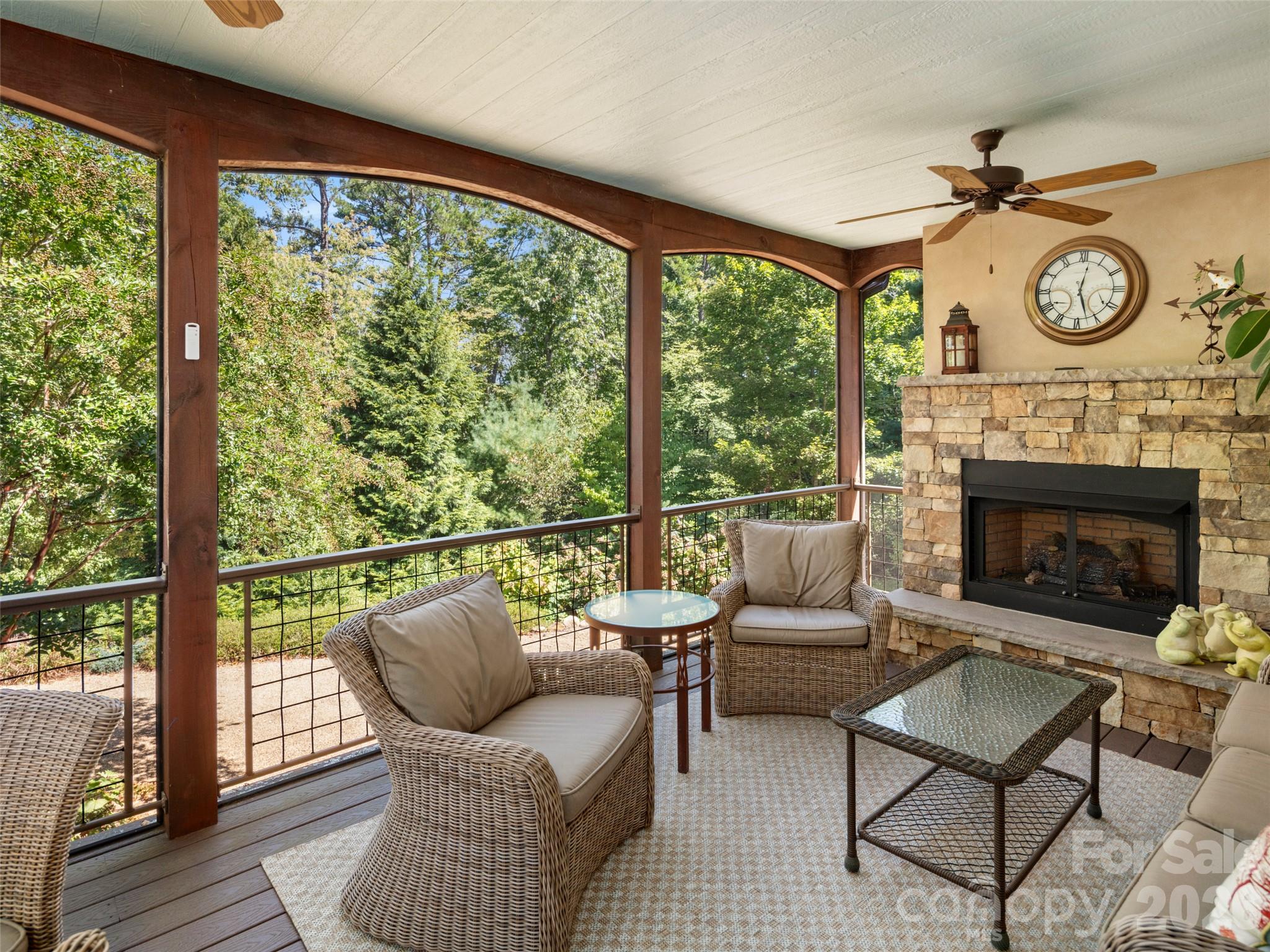 Screened In Porch with Fire Place - 89 Emmas Grove Road, Fletcher