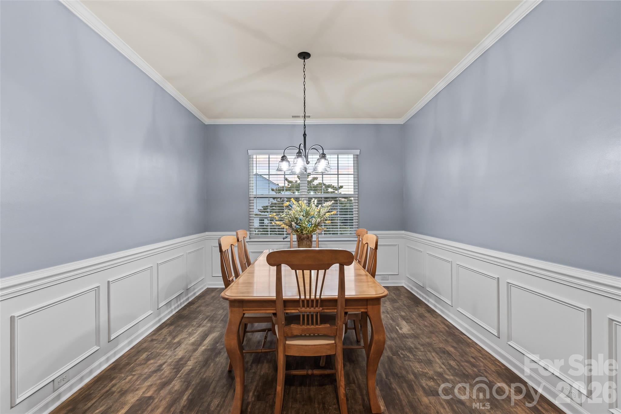 Formal Dining Room with wainscoting - 2003 Harvest Time Lane, Waxhaw