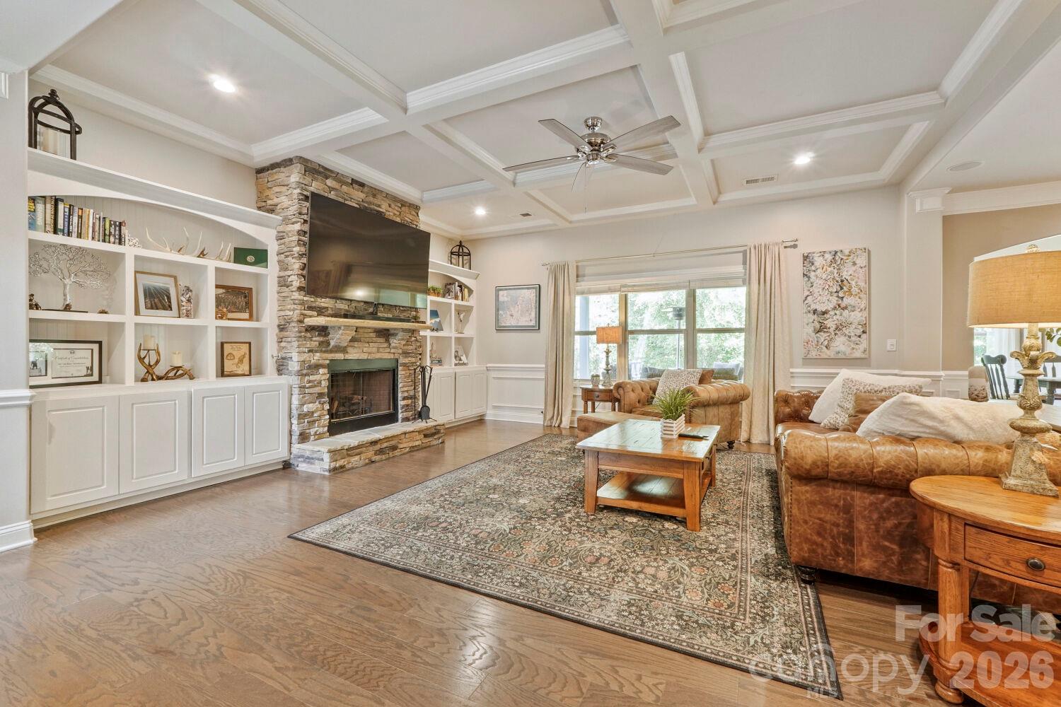 Stone Fireplace - Lots of Light - 2944 Donegal Drive, Kannapolis