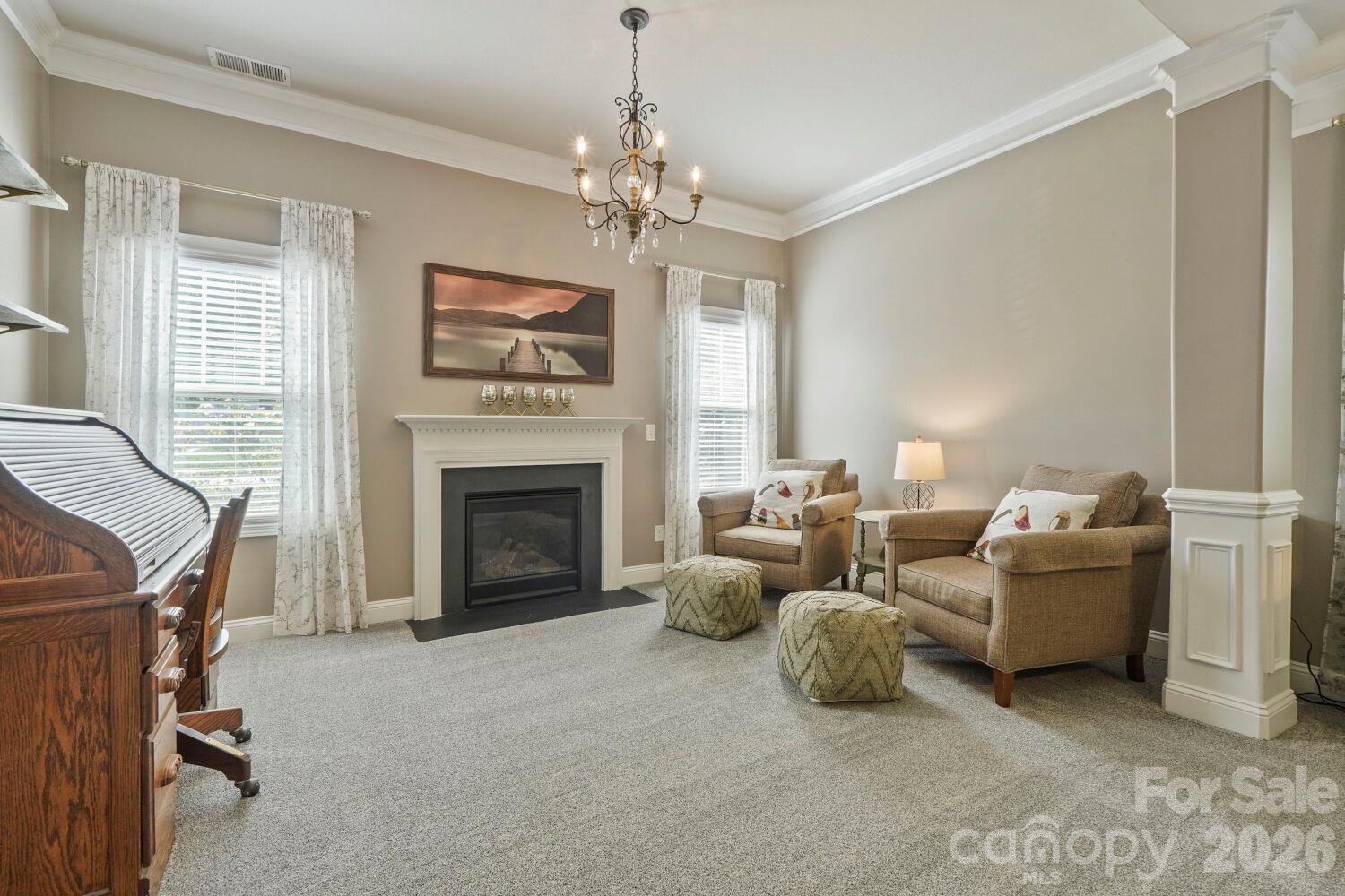 Primary Sitting Area w/Fireplace! - 2944 Donegal Drive, Kannapolis