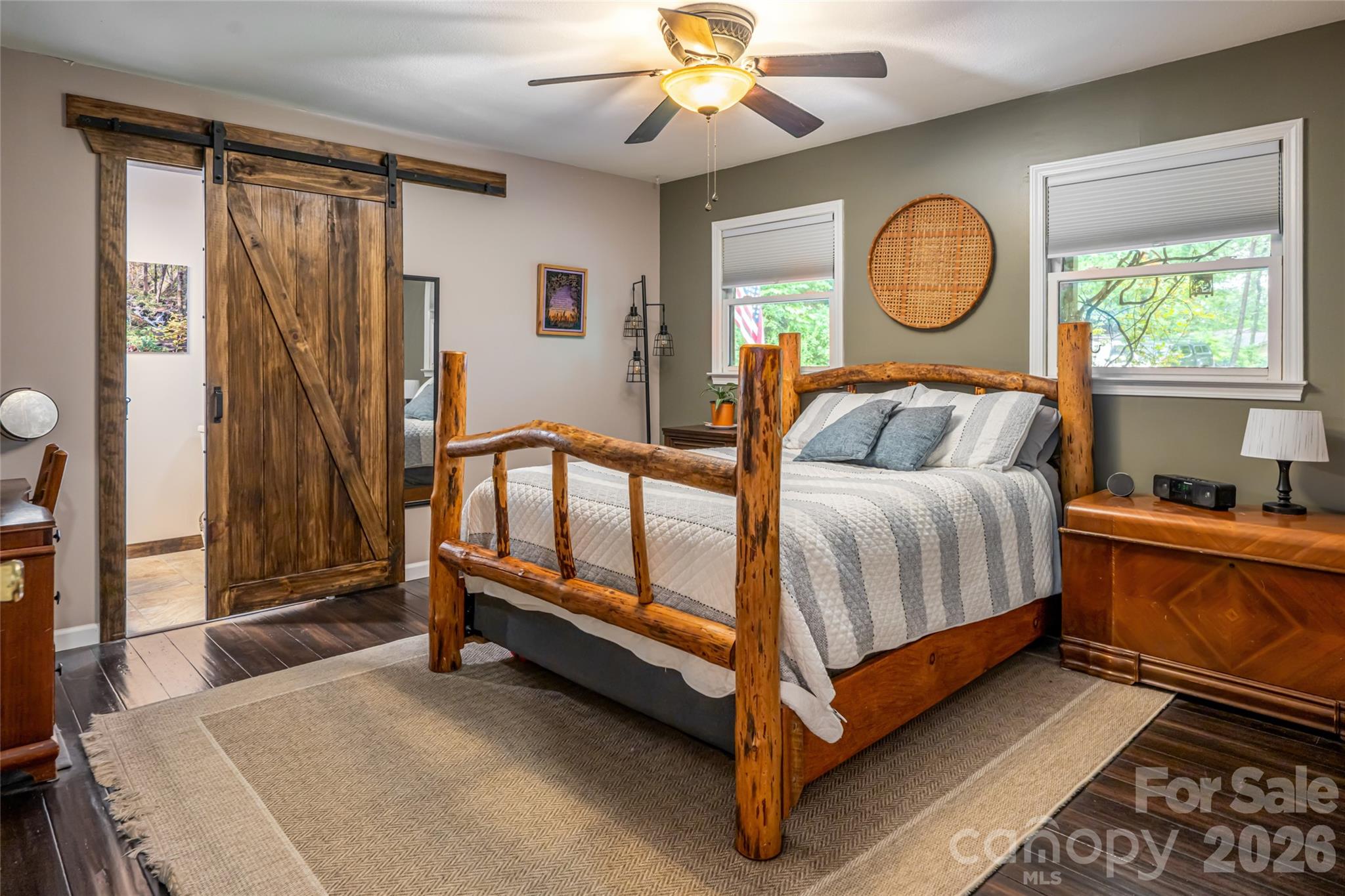 Primary Suite Features a Sliding Barn Door - 19 Forge Drive, Mills River
