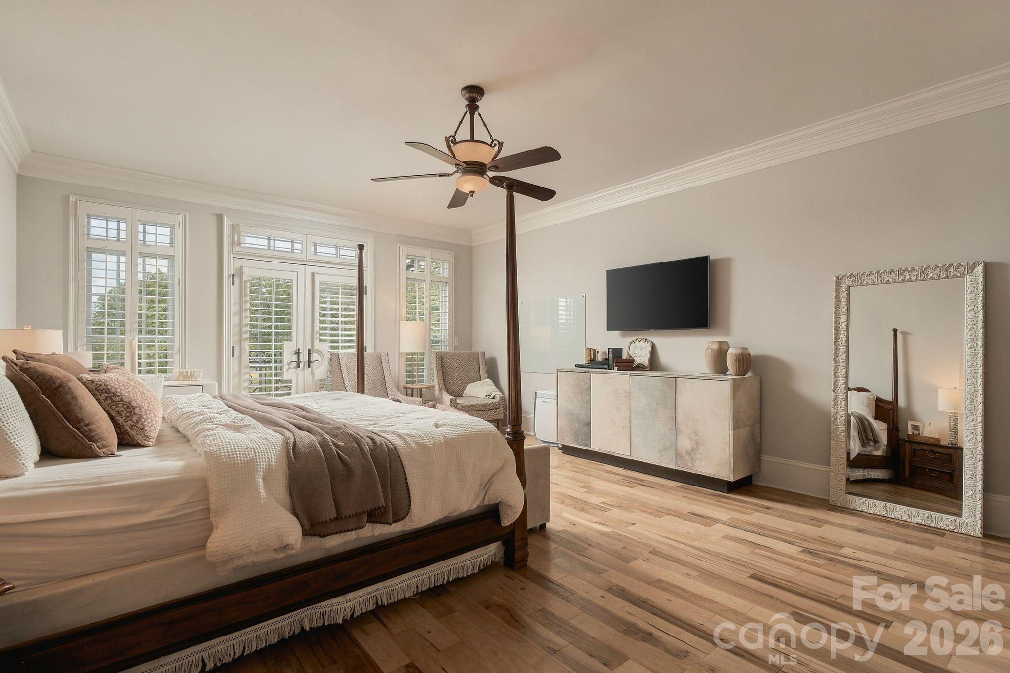 Spacious main level primary bedroom with private balcony - 7275 Flowes Store Road, Concord