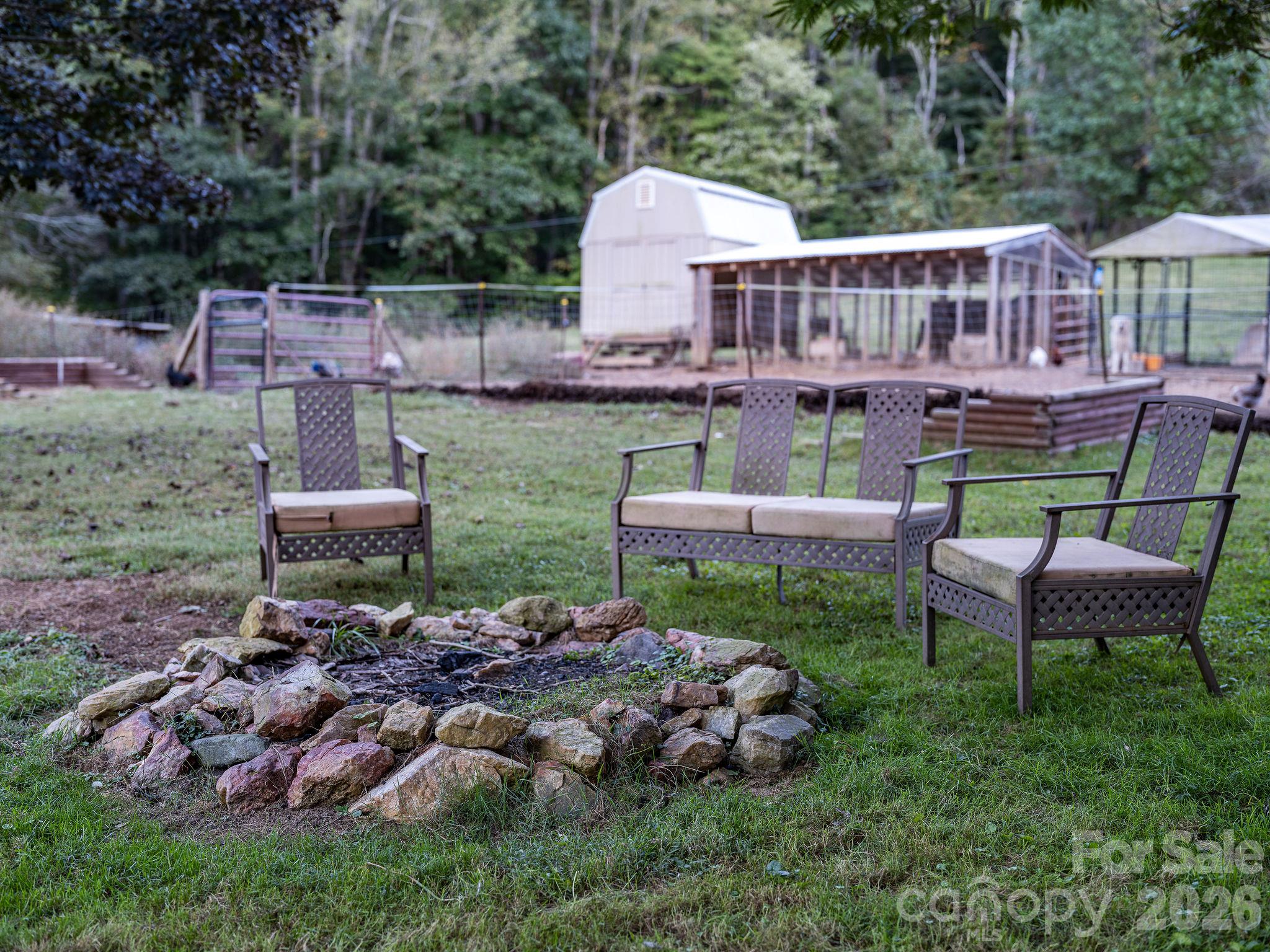 Fire pit behind the house. - 1102 Price Town Road, Clyde