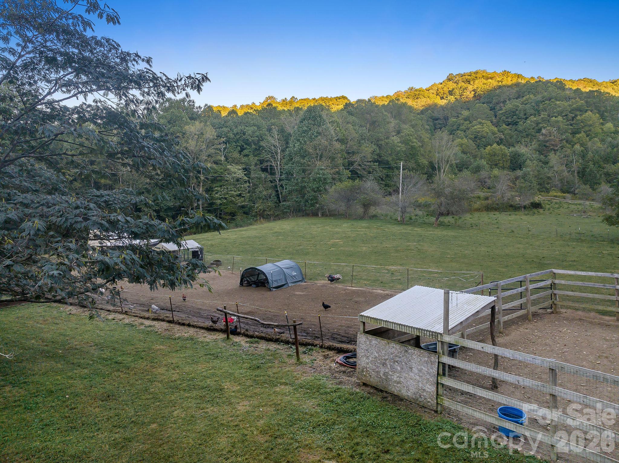 The barnyard from above. - 1102 Price Town Road, Clyde