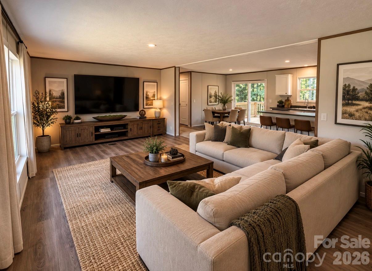 Ai Staged Photo of Living Room - 1655 Hudlow Road, Forest City