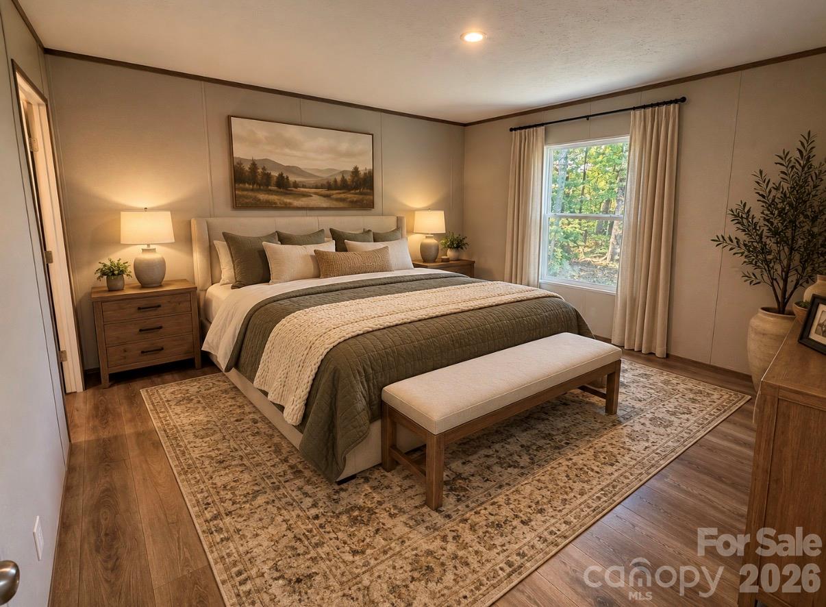 Ai Staged Primary Bedroom - 1655 Hudlow Road, Forest City