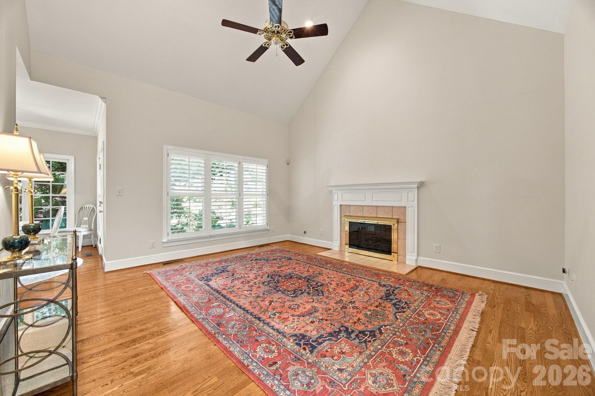 Living Room with Gas Log Fireplace - 10417 Newberry Park Lane, Charlotte