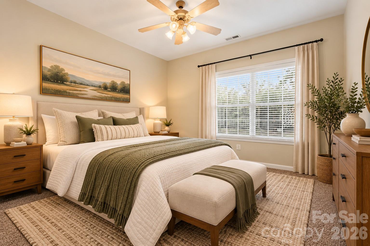 Virtually Staged - Primary Bedroom - 1645 Diary Drive, Rock Hill