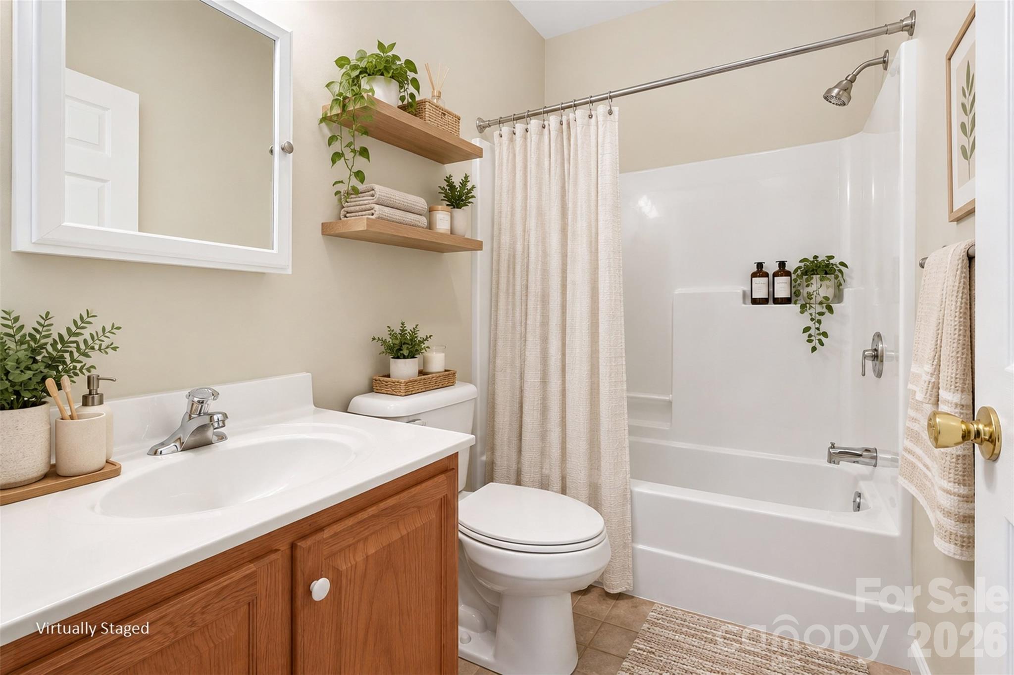 Virtually Staged - Primary Bathroom - 1645 Diary Drive, Rock Hill