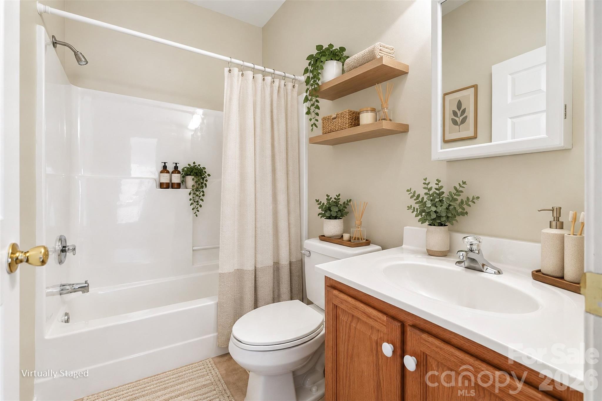 Virtually Staged - Second Bathroom - 1645 Diary Drive, Rock Hill