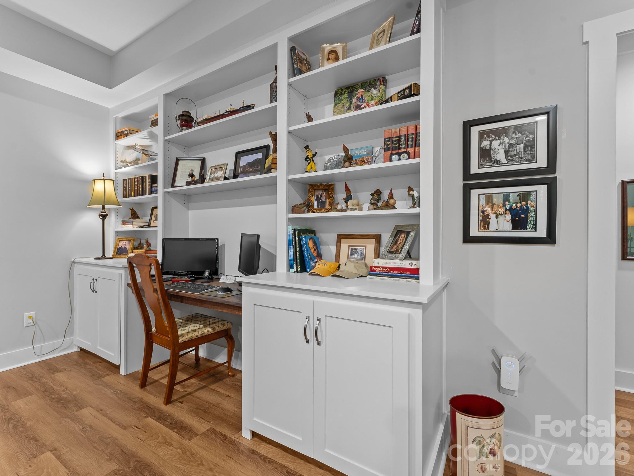 Wonderful built in shelves with a walnut desk - 359 New Castle Road, Brevard