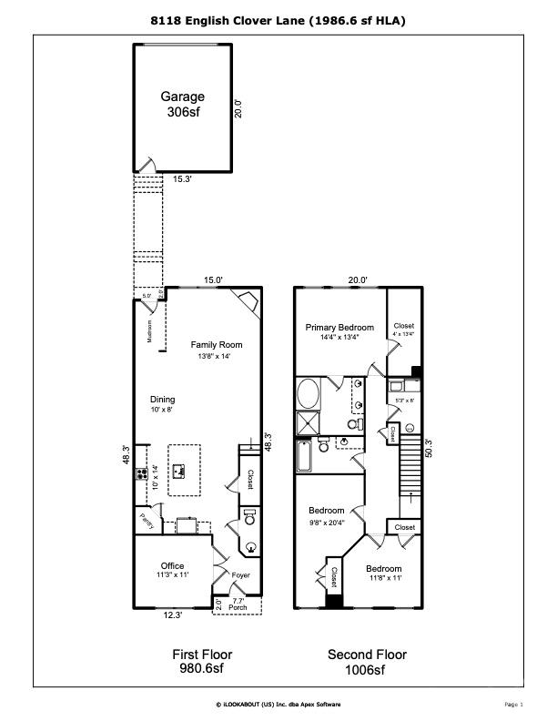 Floor plan of the home - 8118 English Clover Lane, Indian Land