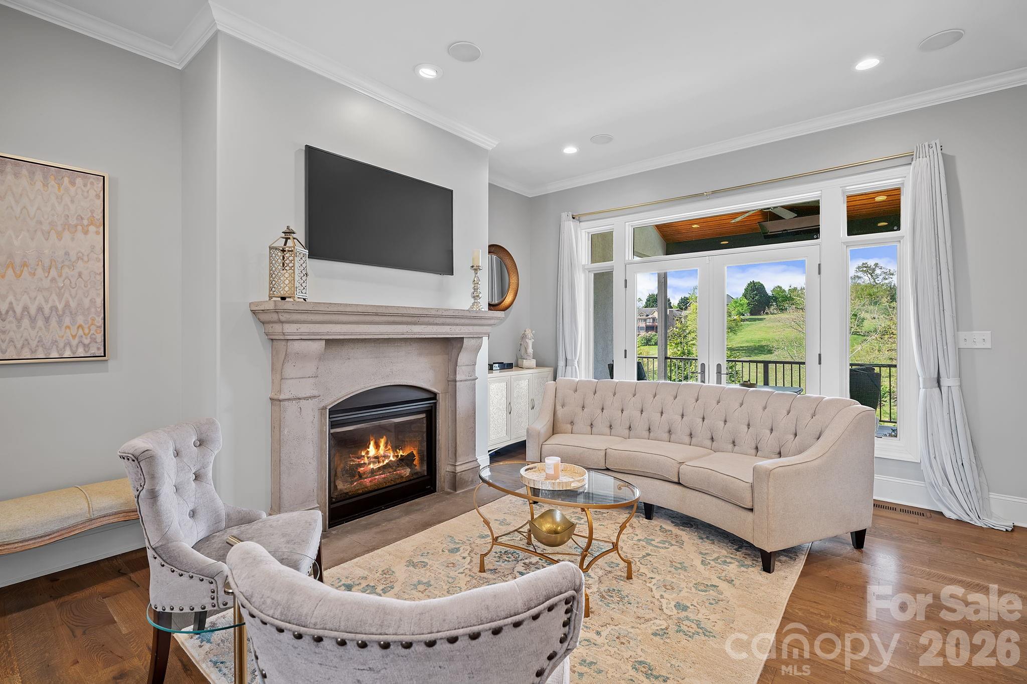 Cozy Gas Fireplace in the Living Room - 64 Water Hill Way, Fletcher