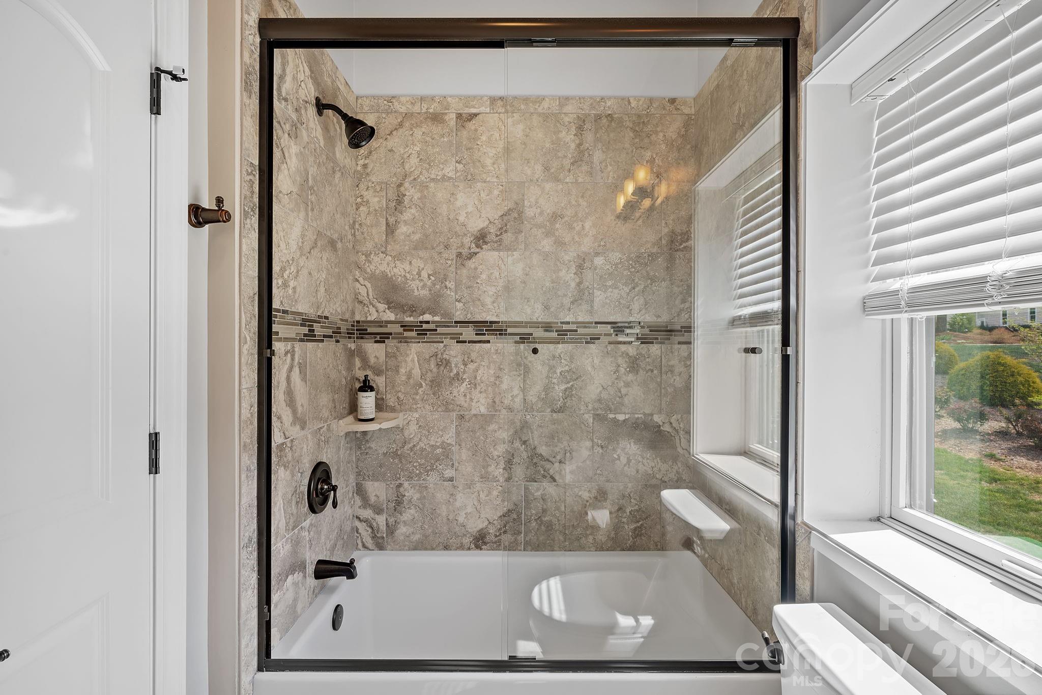 Custom Tiled Shower in the Main Bath - 64 Water Hill Way, Fletcher