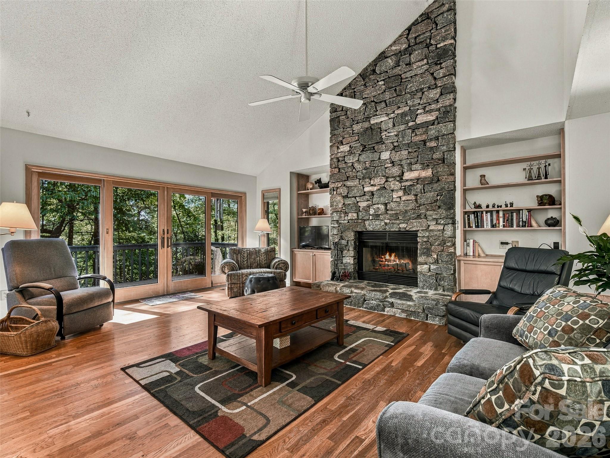 Look at that fireplace! - 266 Stone Drive, Brevard