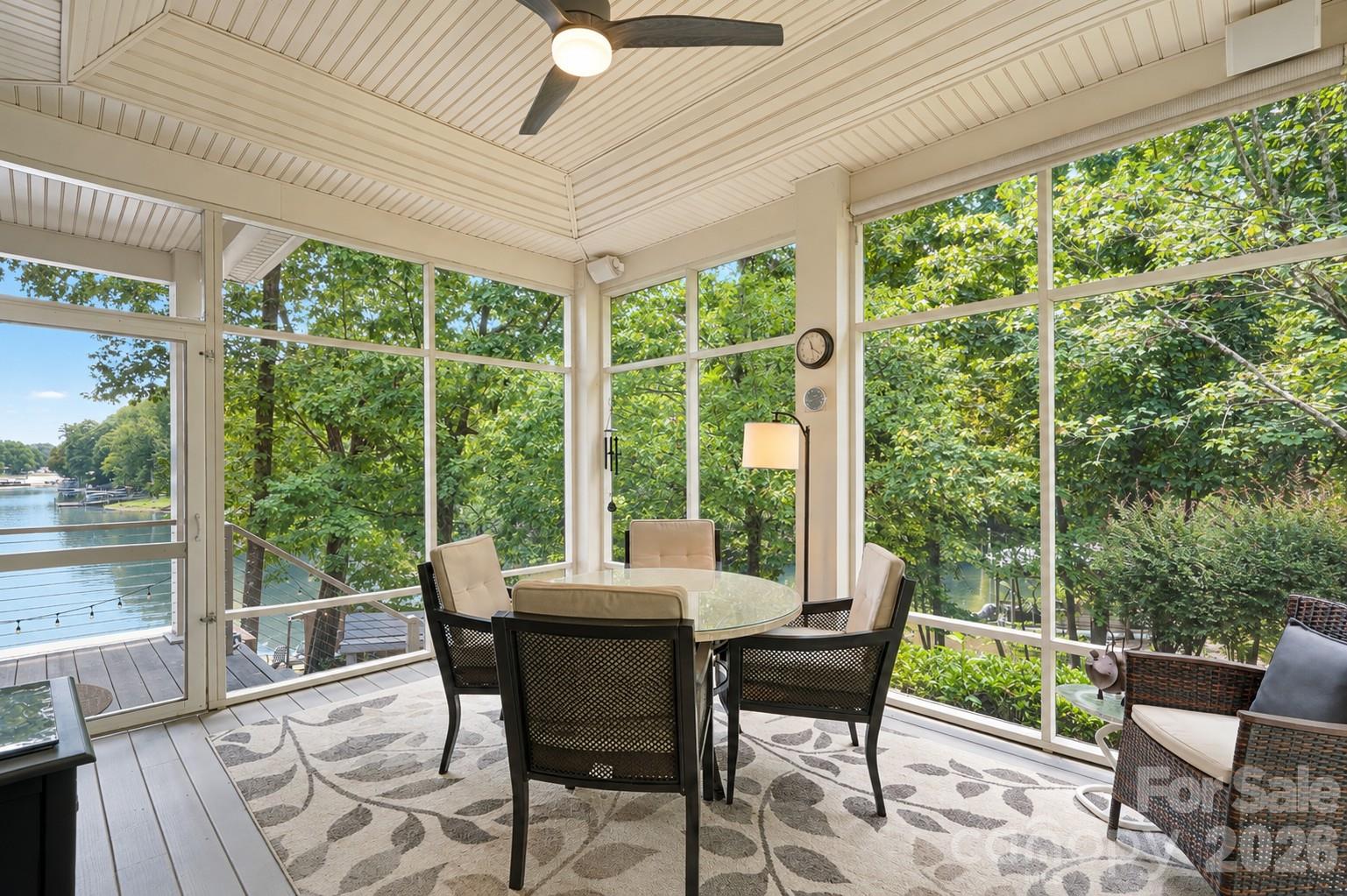 Screened porch with speakers - 1075 Lakefront Woods Drive, Belmont