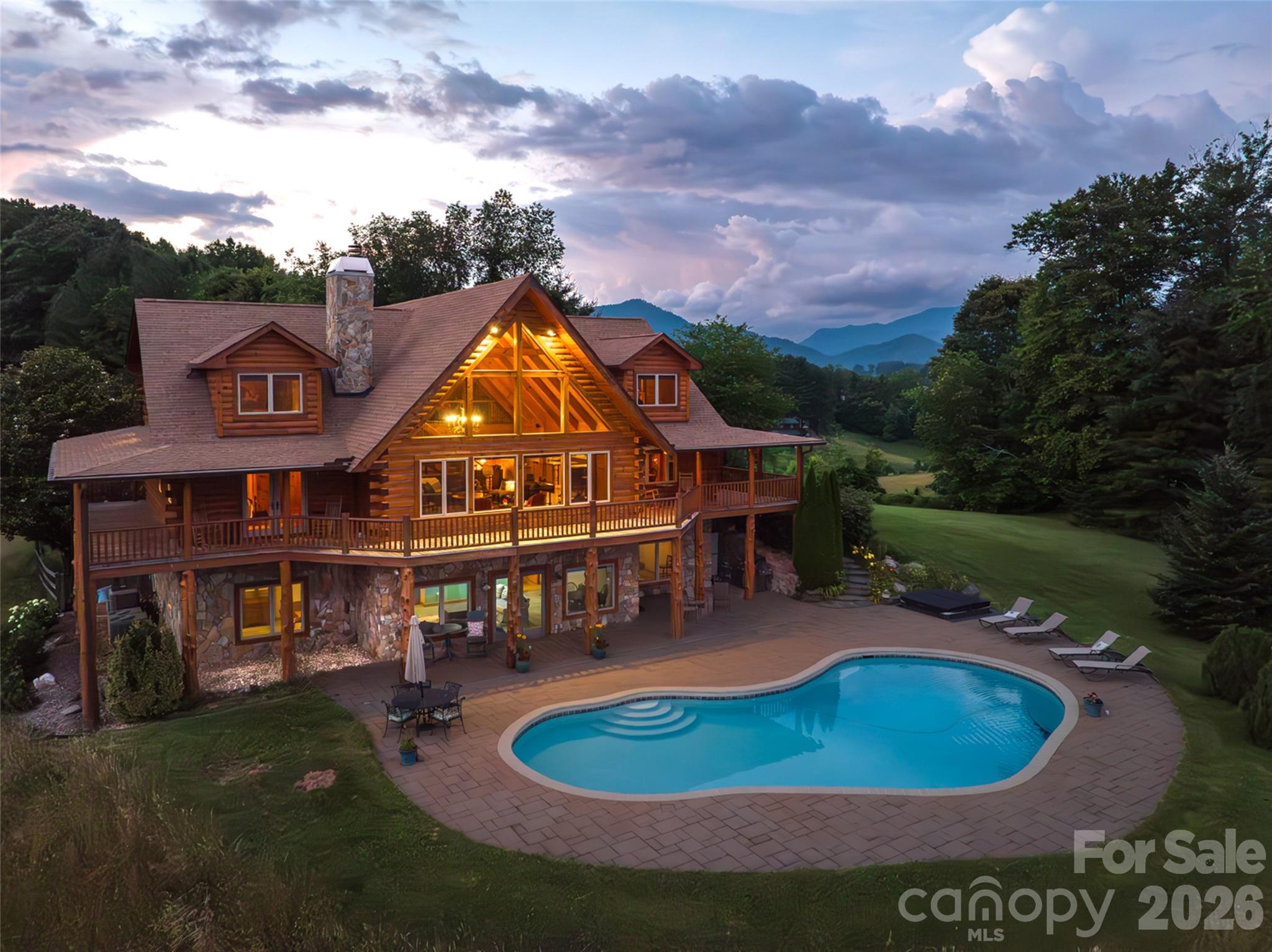 A true sunset at 316 Stevenson Cove. No AI, no sky replacement, just a stunning, real sky. - 316 Stevenson Cove Road, Waynesville