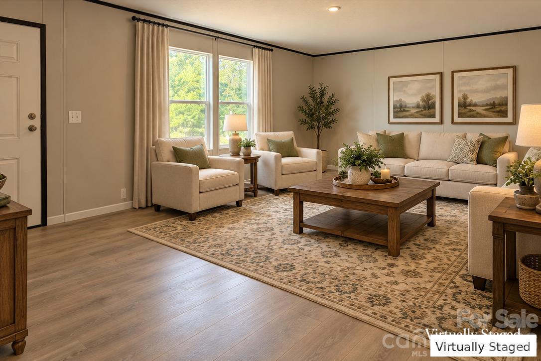 Living Room virtually staged - 1066 Gold Mine Drive, Catawba