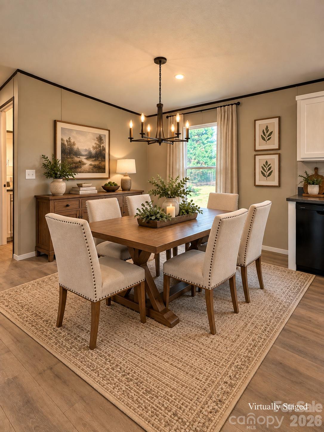 Dining Room Virtually Staged - 1066 Gold Mine Drive, Catawba