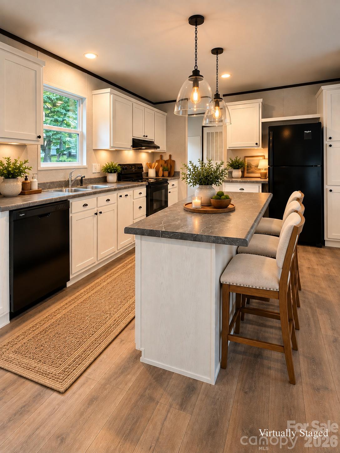 Kitchen virtually staged - 1066 Gold Mine Drive, Catawba