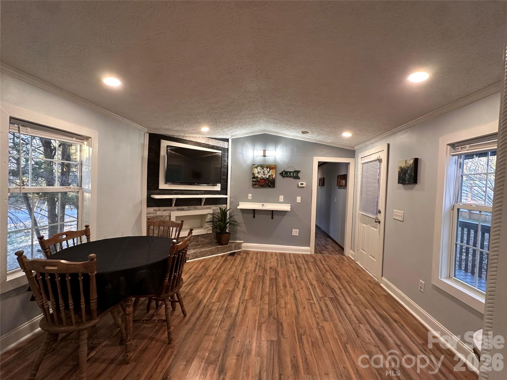 Custom Real Rock Wall TV - Faux Fireplace Area - 113 Highlander Street, Morganton