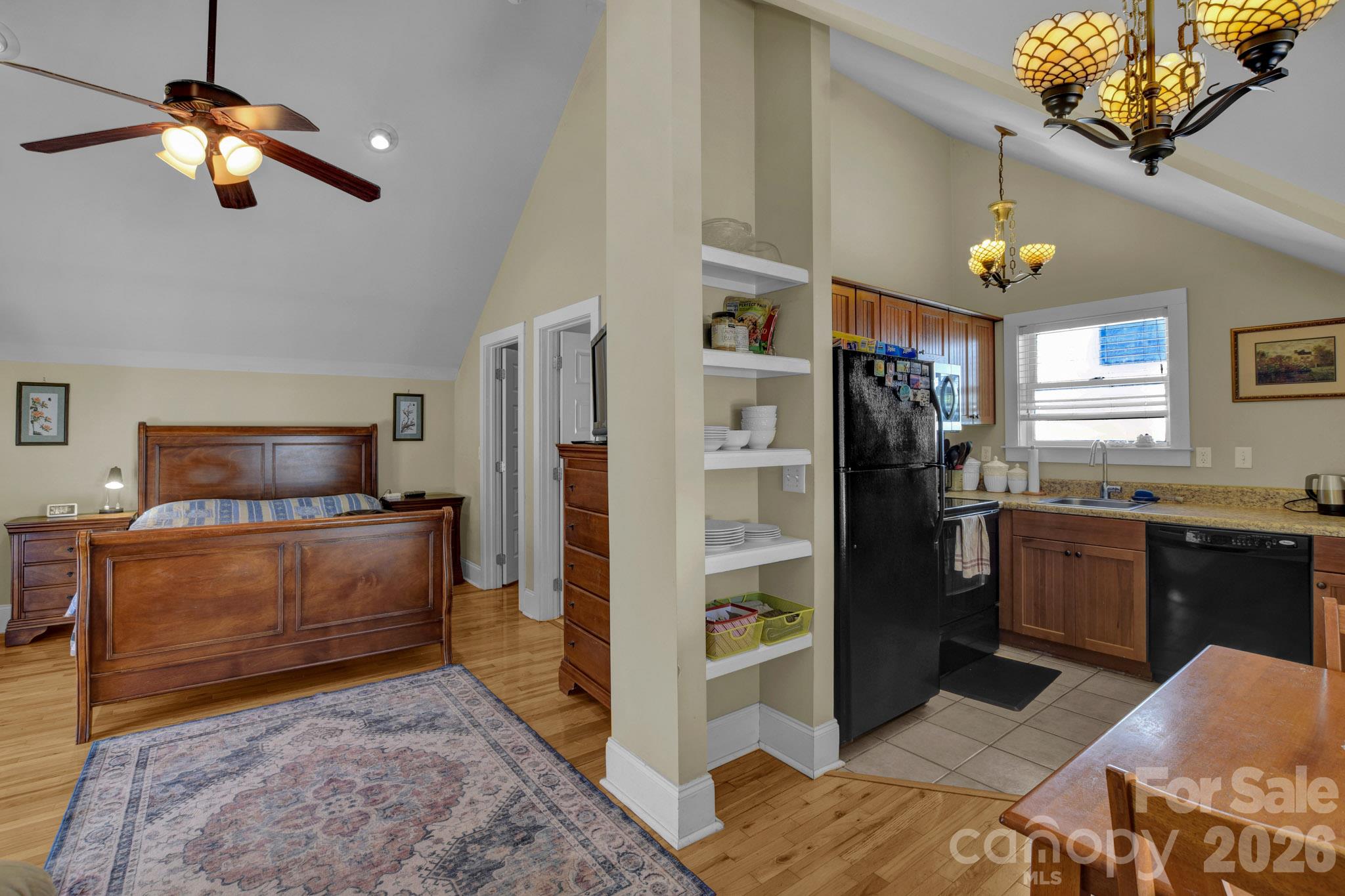 Full kitchen, full bath, and a laundry closet - 92 Rumbough Place, Asheville
