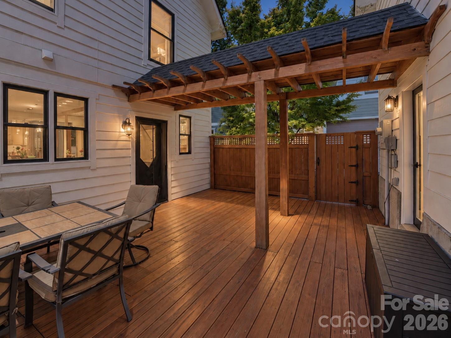 Twilight rendering of patio, imagine the summer nights, right here! - 92 Rumbough Place, Asheville