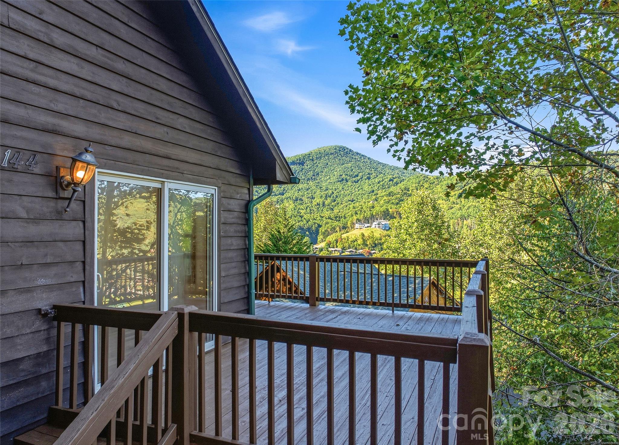 Sliding Door to Primary Bedroom - 144 Appalachian Trail, Maggie Valley