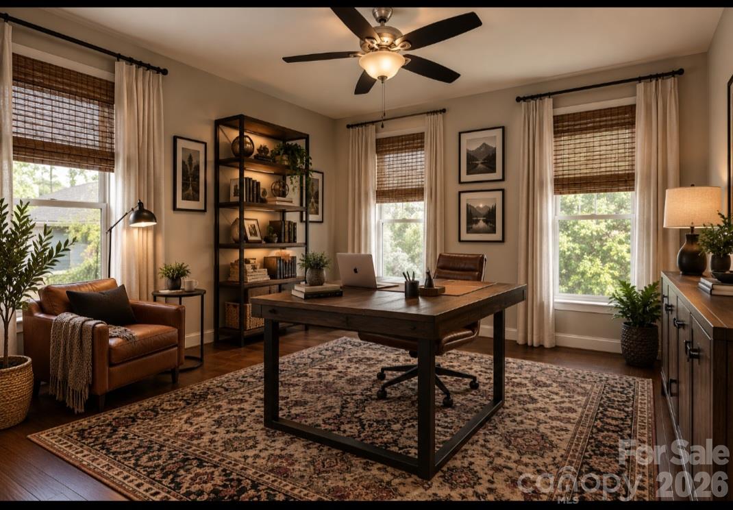 Virtual Photo of Bedroom 2 dressed up like an office. - 6071 Drave Lane, Fort Mill