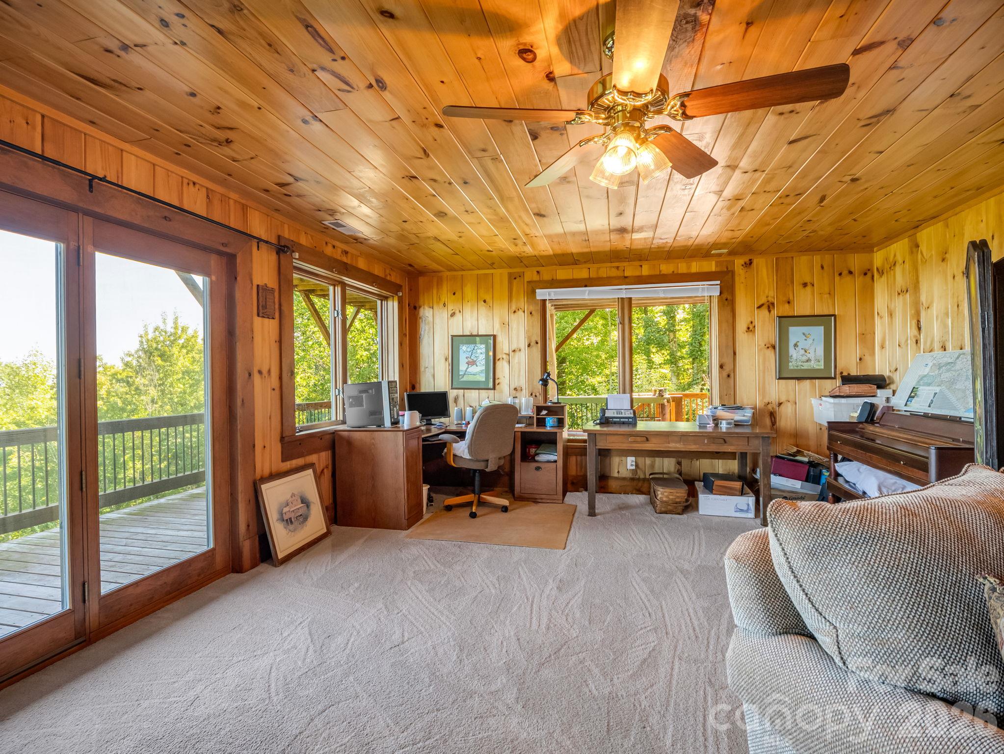 Office nook off lower-level family with access to lower-level deck - 5409 Mineral Springs Mountain Avenue, Valdese