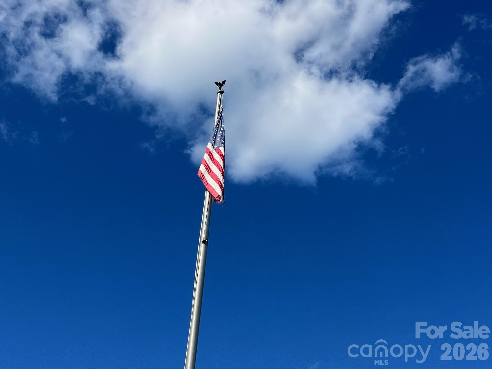 Flag in the front yard - 4146 Startown Road, Newton