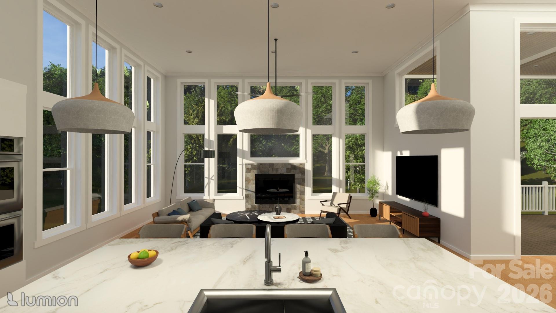 Great room rendering - 77 Al Dorf Drive, Weaverville